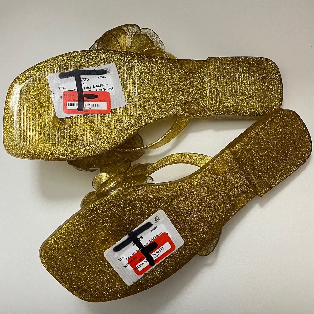 JEFFREY CAMPBELL Glitter Thong Flower Sandals Size 7 - Picture 4 of 4